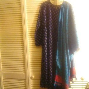 Nevy blue salwar kameez.